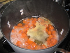 Cooking the carrots