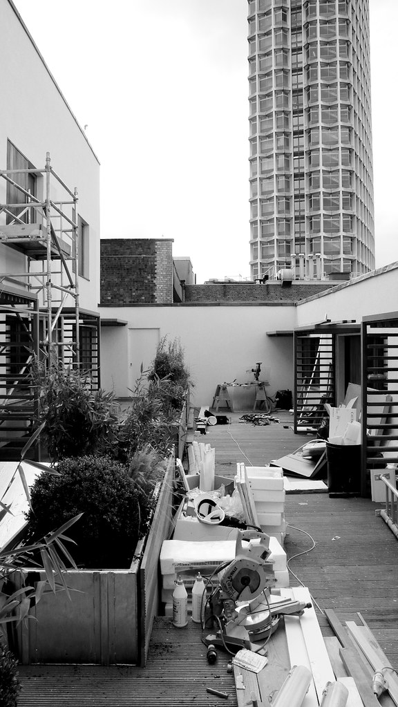 Tottenham Court Road residential courtyard near completion (ESA)