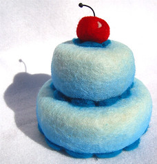 Felted Blue Cake 3