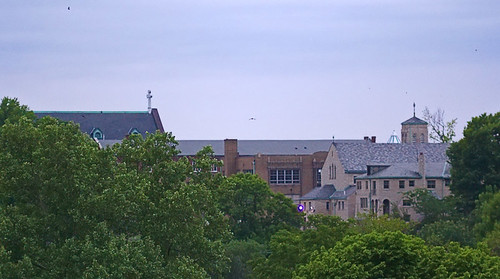 View of Saints Mary and Joseph Church and the Motherhouse of the Sisters of Saint Joseph of Carondelet, taken from Bellerive Park, in Saint Louis, Missouri, USA