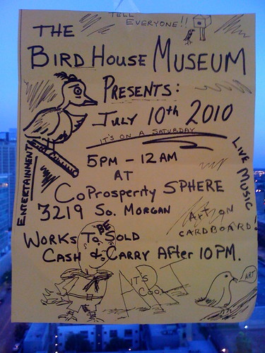 THE BIRDHOUSE MUSEUM: ANNUAL CARDBOARD ART SHOW by billy craven.