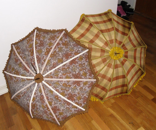 batik and plaid parasols