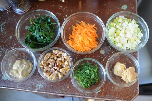 Ingredients for Spinach Tofu Burgers