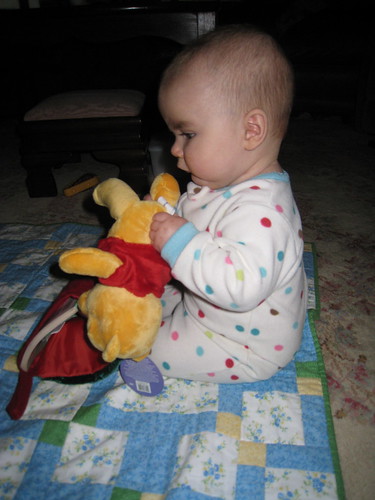 Lucy finds Pooh in her stocking