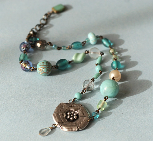 Teal or Turquoise? Jumble necklace