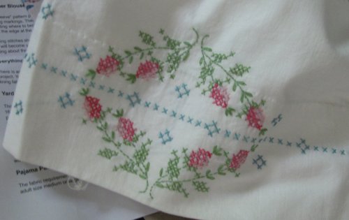 embroidered pillow case