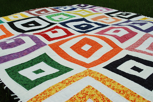 bright squares quilt close up