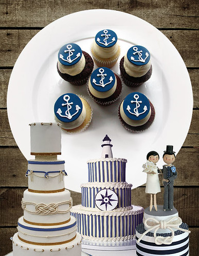 A little yummy cake inspiration today to help plan your nautical wedding