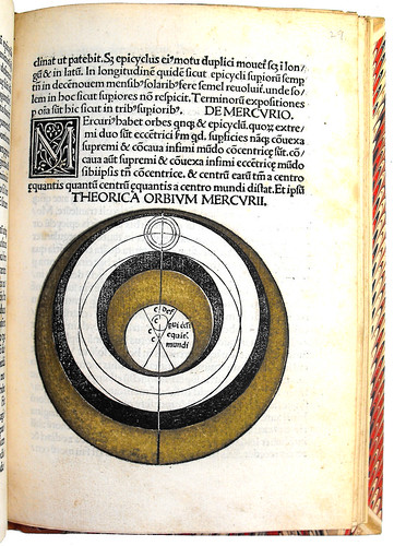 Page of text with diagram from Johannes de Sacro Bosco: Theoricae Novae Planetarum'
