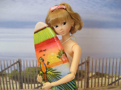 Tiffany is a surfer girl