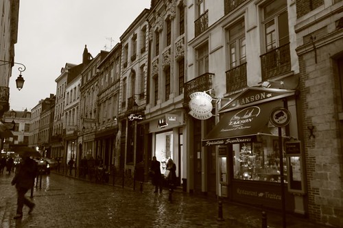 Cobble-stoned street in Lille...
