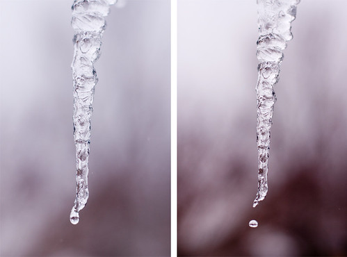 melting icicle diptych white