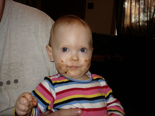 Lily's first chocolate chip cookie