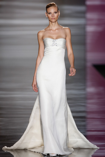 Strapless style wedding dress with silk