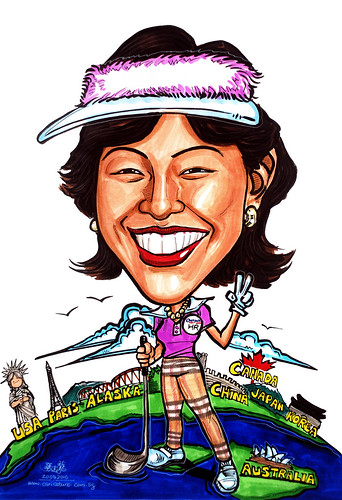 Caricature for Detpak golfer with landmarks & Burberry