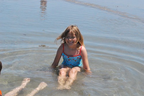 Megan, last Saturday in a tide pool at dog beach