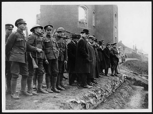 American Labour Representatives looking over battle-fields in France