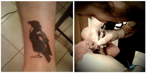 raven tattoo. raven tattoo. first tattoo, i have layed down, thanks Joe. sorry about