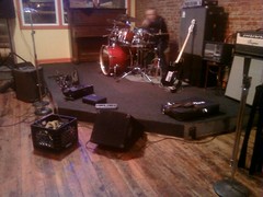 Set up for the NYE gig. Merchant's last night ever! Come say bye!