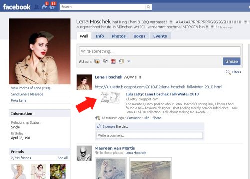 Lena Hoschek's Facebook 02.24.10