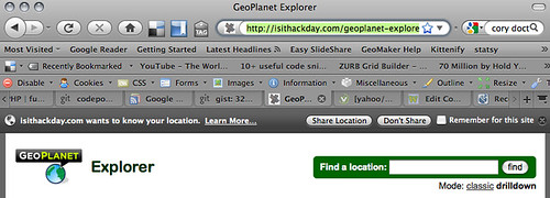 Security popup triggered by navigator.geolocation