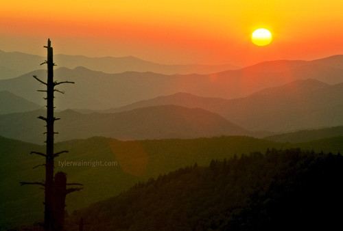 Fall Smoky Mountain sunset from Clingman's Dome