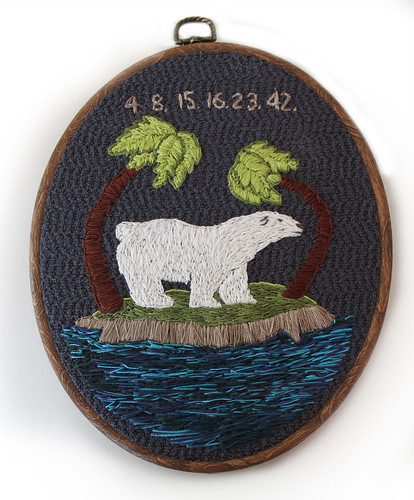 LOST polar bear embroidery