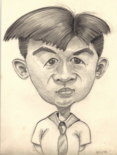 My caricature by my wife in 1994