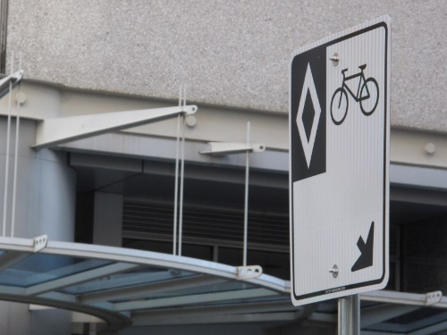 sign on dunsmuir bike lane