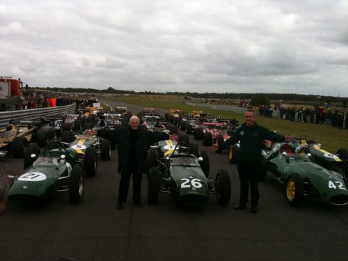 Check out this pic with Hazel and Clive Chapman in front of Lotus Classic F1 Cars! #fb