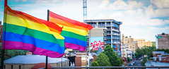 2017.07.02 Rainbow and US Flags Flying Washington, DC USA 6852