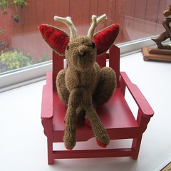 Baby Jackalope in a Little Chair