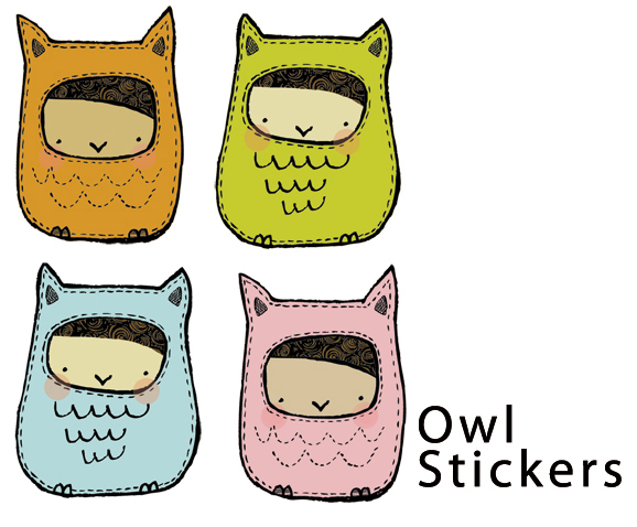 Owl Illustrated Stickers