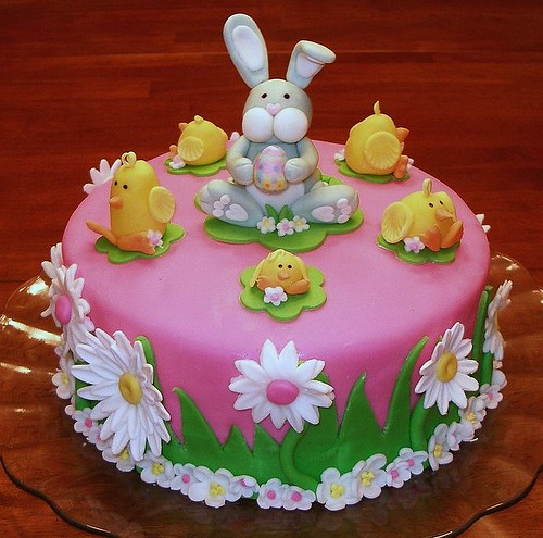 easter bunnies and chicks. Easter Bunny and Chicks Cake