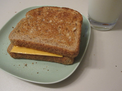 cheese sandwich, milk