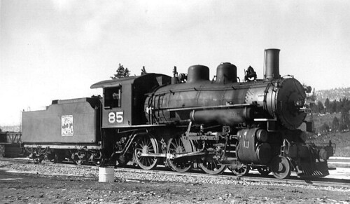 Western Pacific 4-6-0 # 85 at Portola California in 1938. by Eddie from Chicago