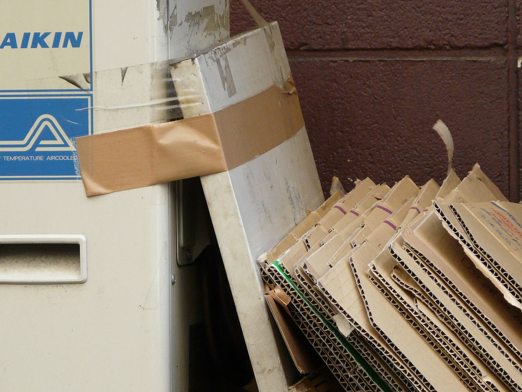 Cardboard Box Storage in Tape and Board