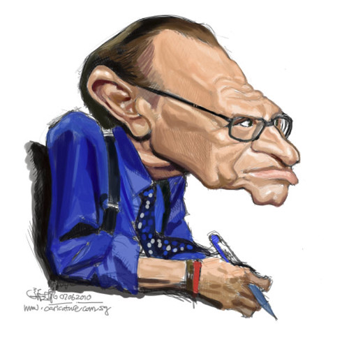 digital caricature of Larry King - 1