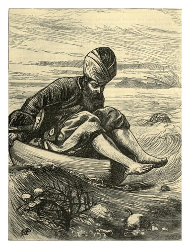 027-Simbad en la bañera- J. G. Pinwel-Dalziel's Illustrated Arabian nights' entertainments (1865)l