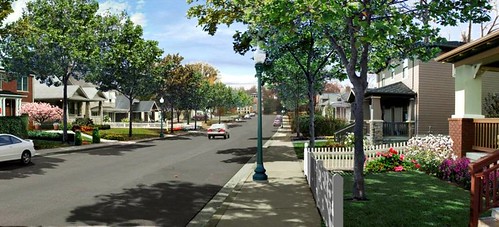 same street with restored infrastructure, vacant lots filled (courtesy of Urban Advantage)