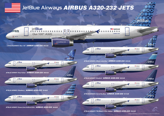 jetBlue Airways Airbus A320-232 Fleet