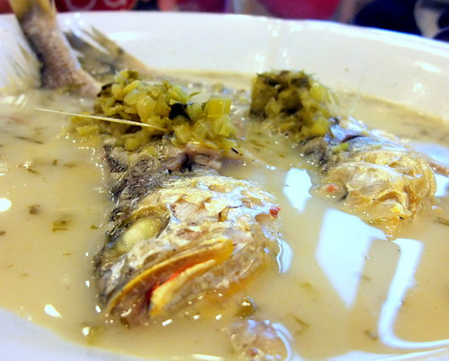 Yellow Fish with Mustard Greens in Soup