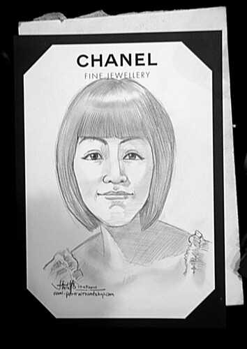 Portrait live sketching for Chanel Fine Jewellery Exhibition Day 1 - 5