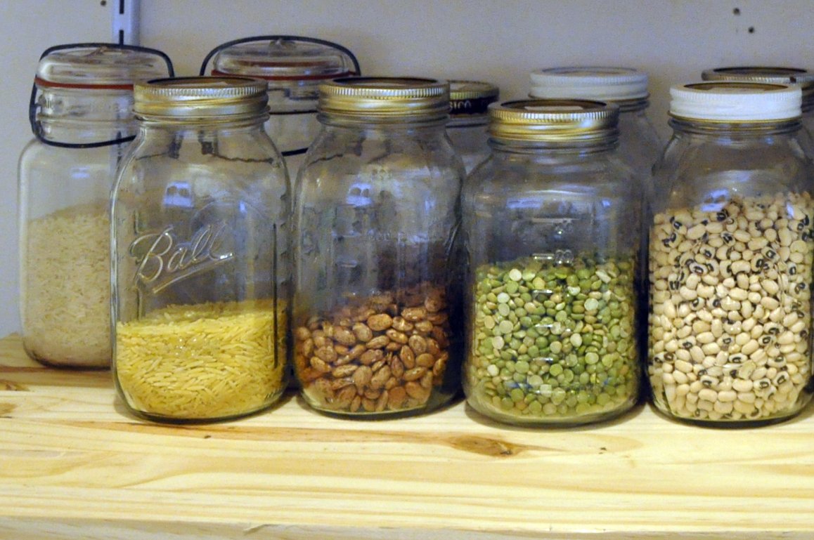 beans, rice, peas (dried)