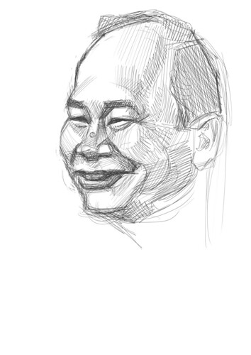 digital sketch of John Woo - 2