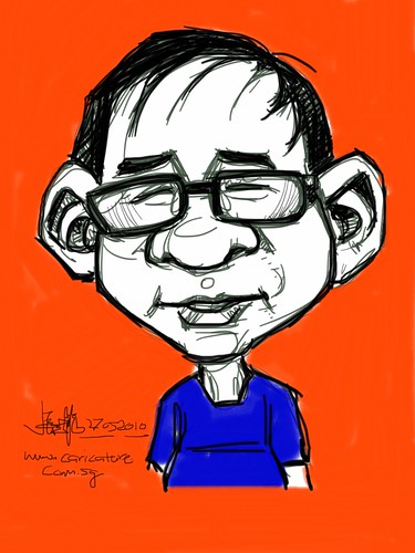 digital live caricature drawn with iPad - Eddie Quek
