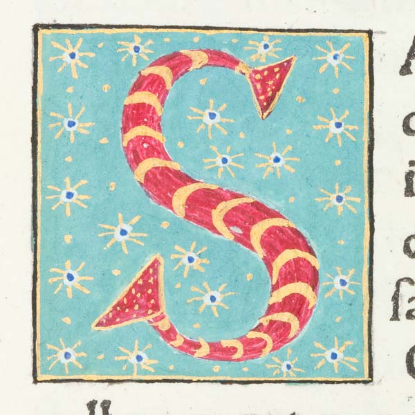 Decorated initial "S" from Scriptores historiae Augustae