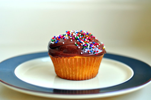 YELLOW CUPCAKE WITH CHOCOLATE FROSTING