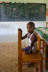 Fijian boy at school