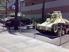US and Japan's vehicles displayed in front of US Army Museum